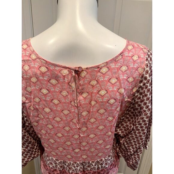 Prana Pink, Purple, & White Patterned Shift Dress W/ Short Sleeves, Size XS - Picture 5 of 6